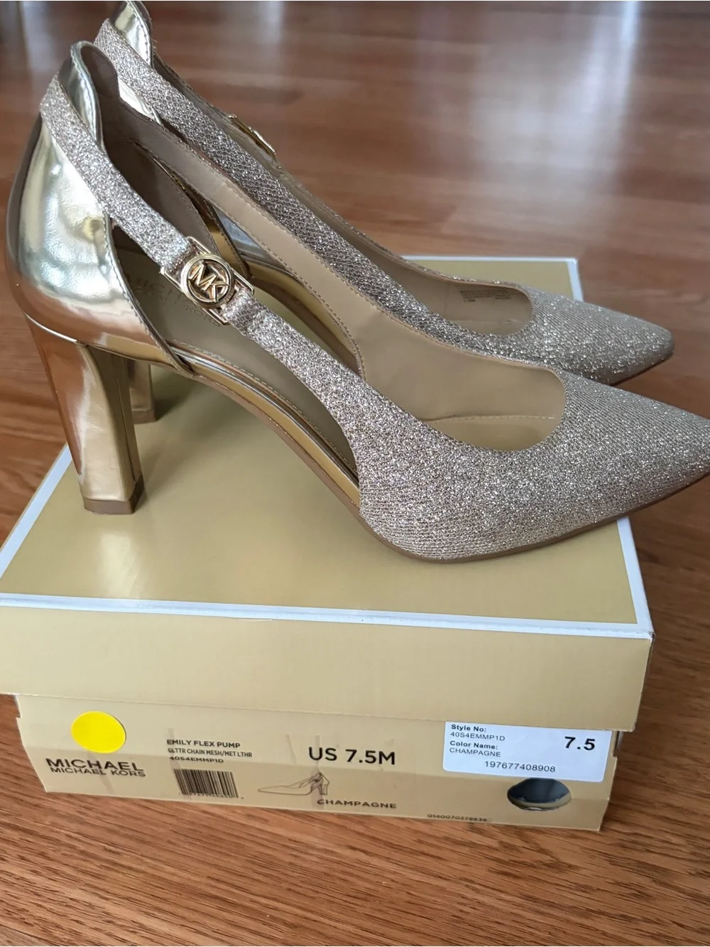 Michael Kors Champagne Gold Slingback Pointed Toe Pumps